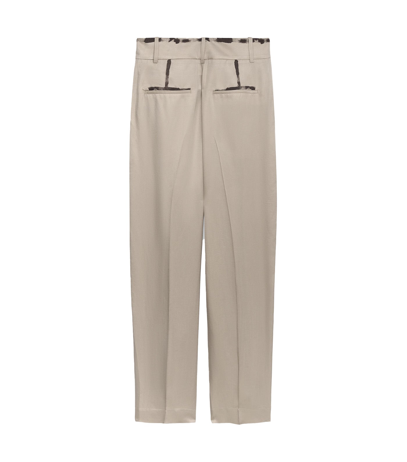 Viscose Barrel Fit Trousers Taupe