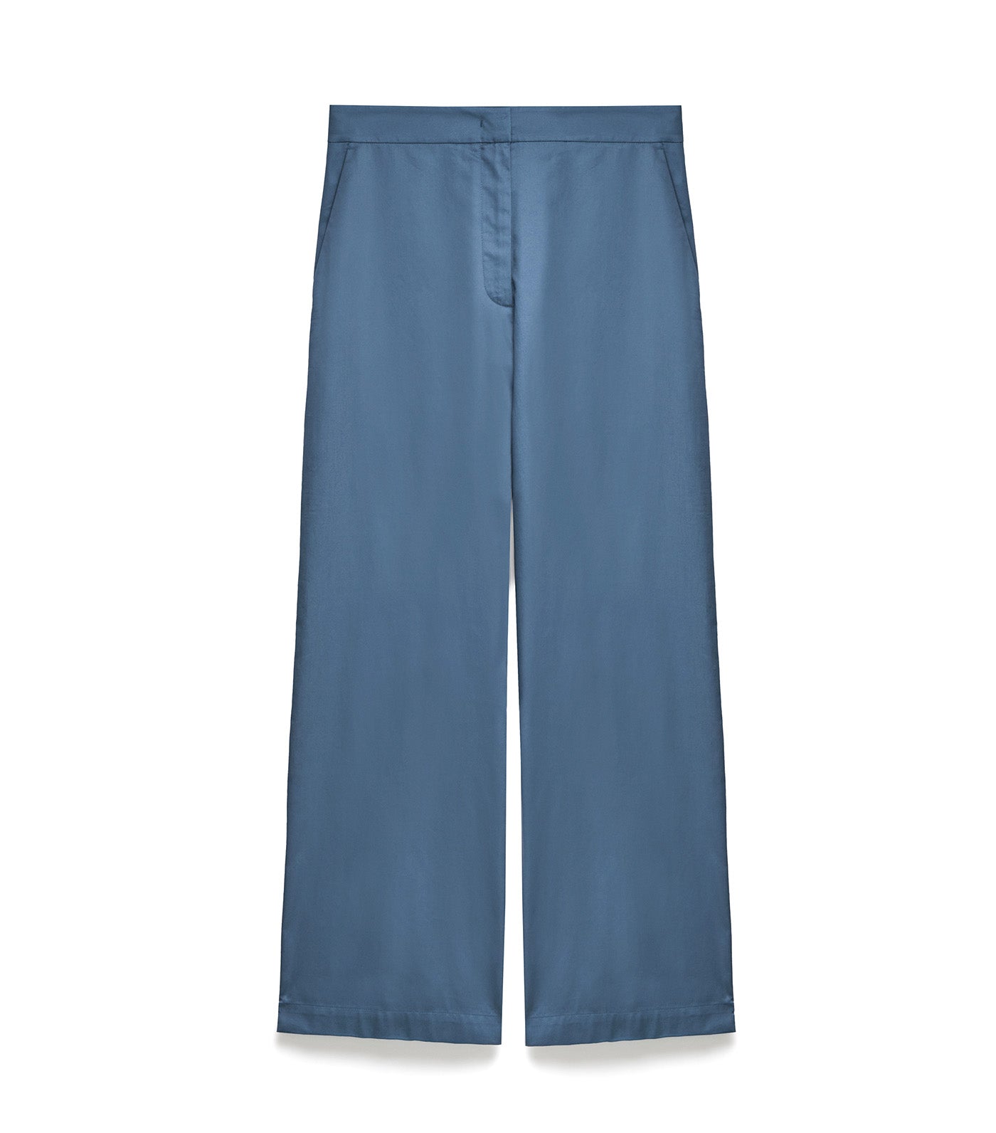 Cotton Straight Trousers Gray/Blue