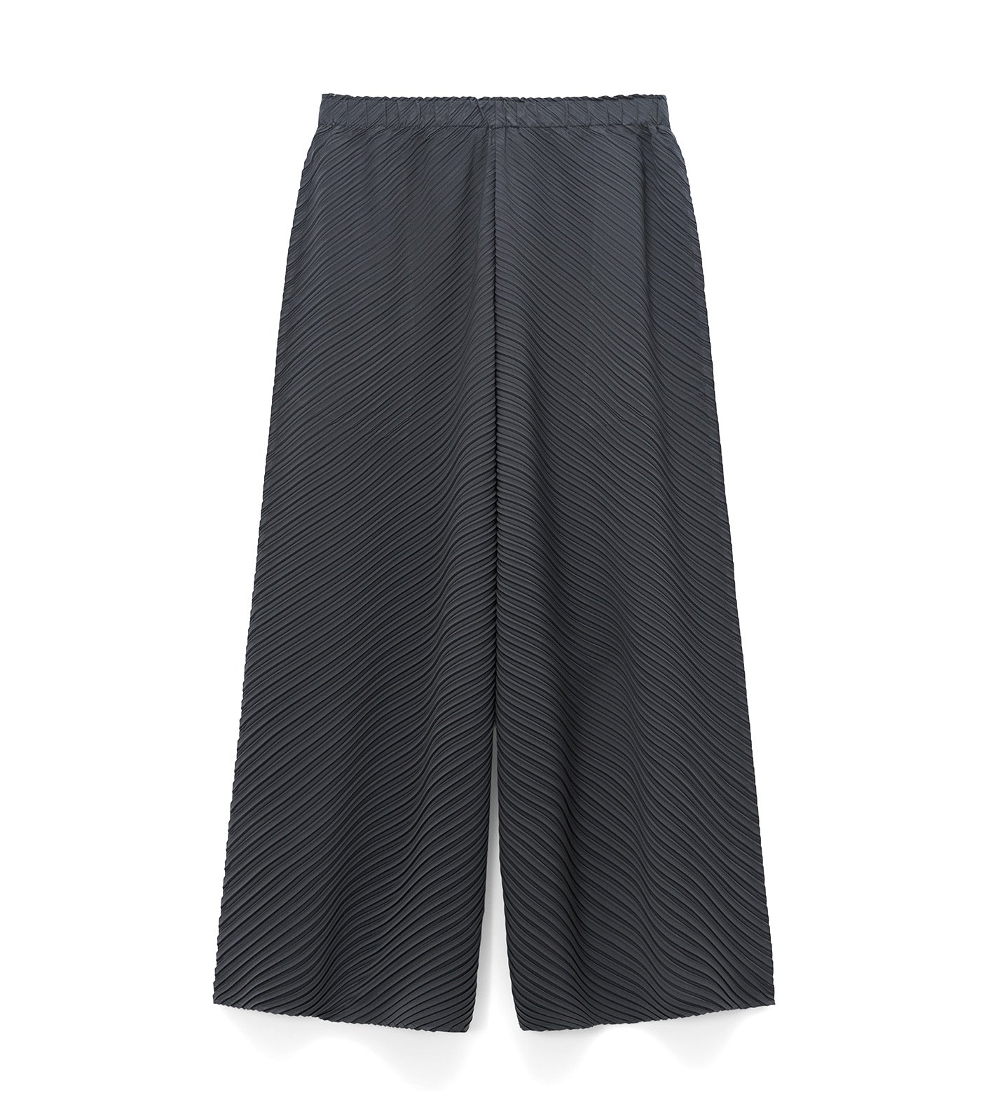 Crinkle Wide-Leg Trousers Gunmetal Gray