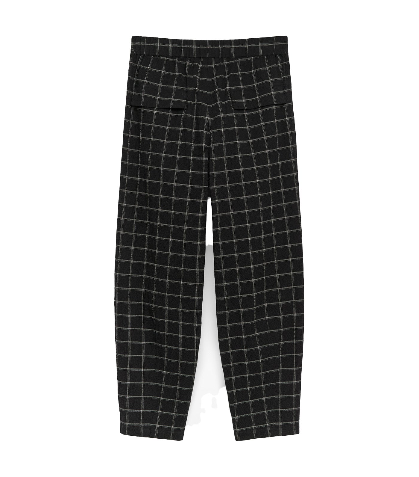 Adolfo Dominguez Organic Cotton Seersucker Checkered Trousers Black/White