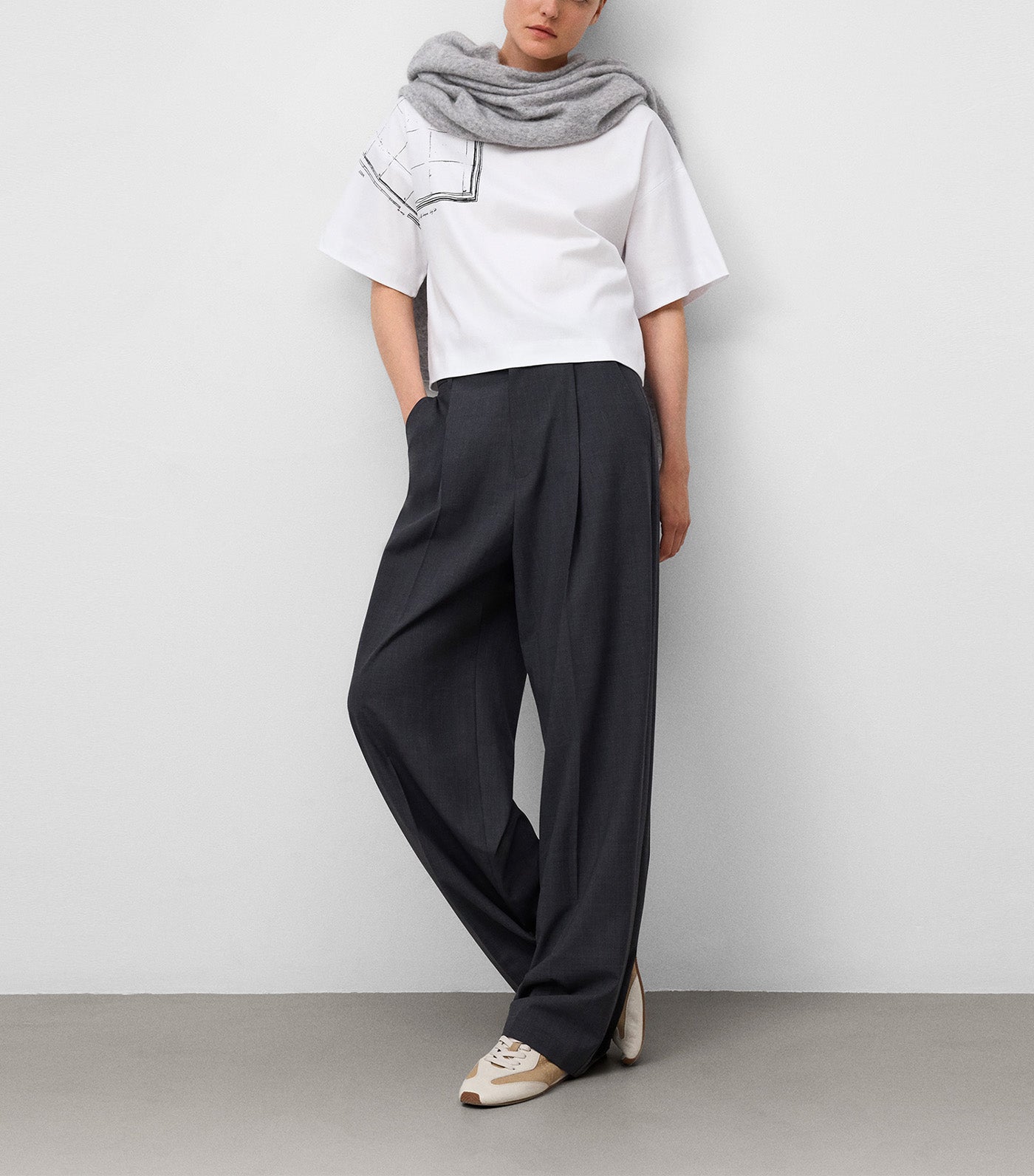 Map-Printed Cotton T-Shirt White