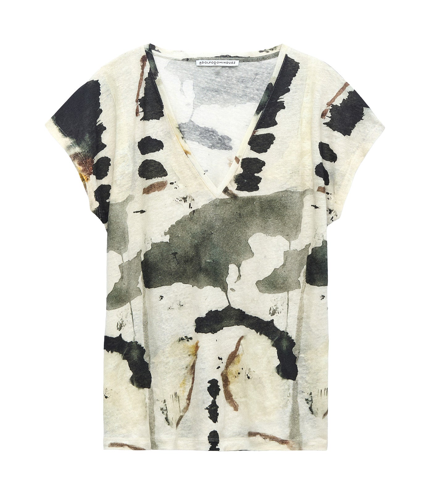 European Linen Printed T-Shirt Multi