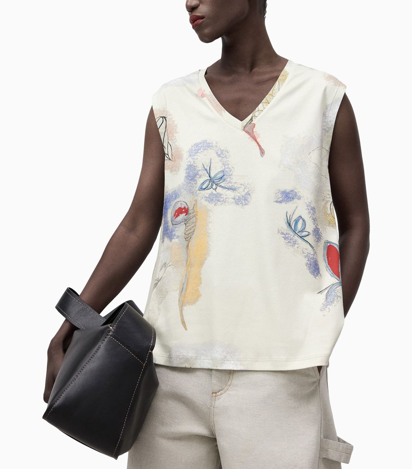 Cotton A-Line Printed T-Shirt Multi