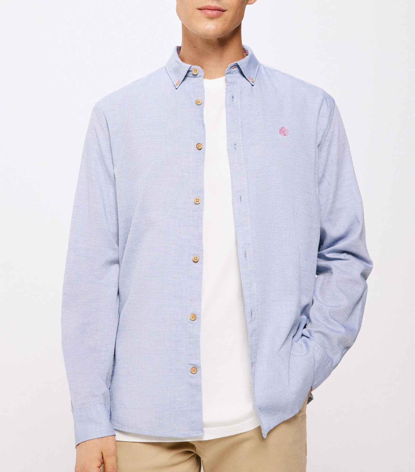 Colored Structured Shirt Blue