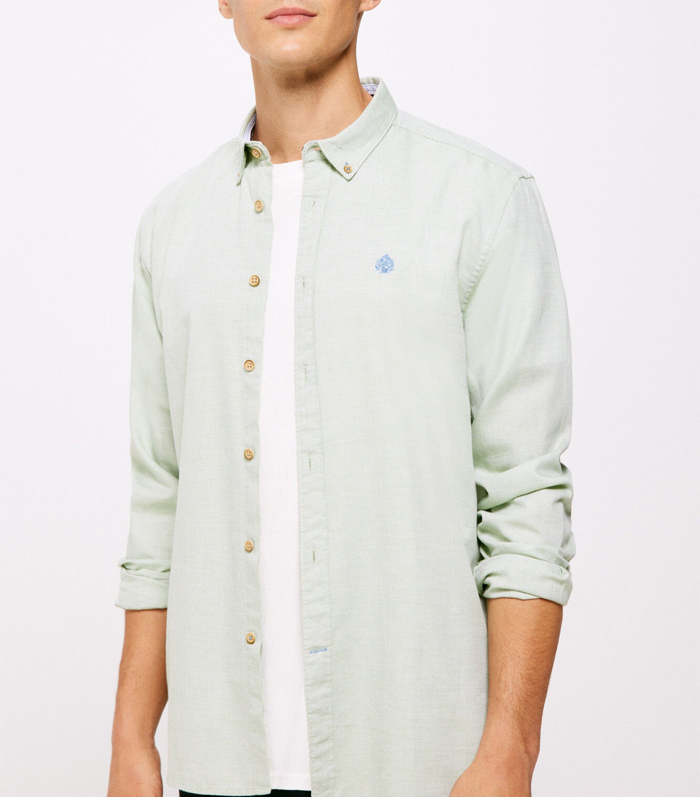 Colored Structured Shirt Green
