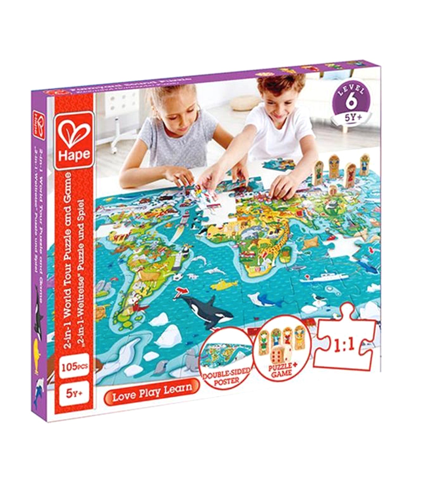 2 in 1 World Map Puzzle