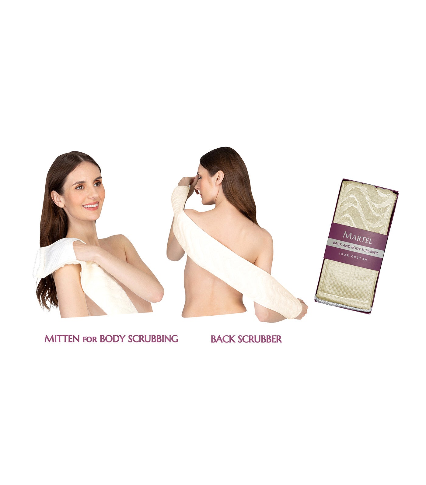 2-in-1 Back and Body Scrubber Ivory