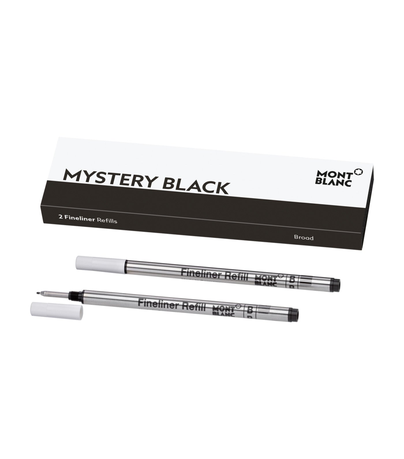 2 Broad Fineliner Refills, Mystery Black