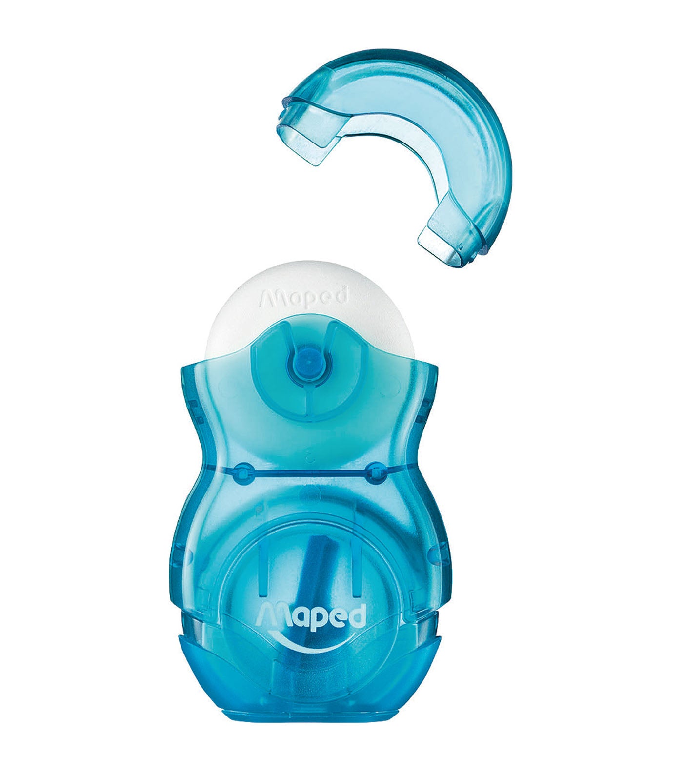 Loopy Duo Sharpener + Eraser Transparent