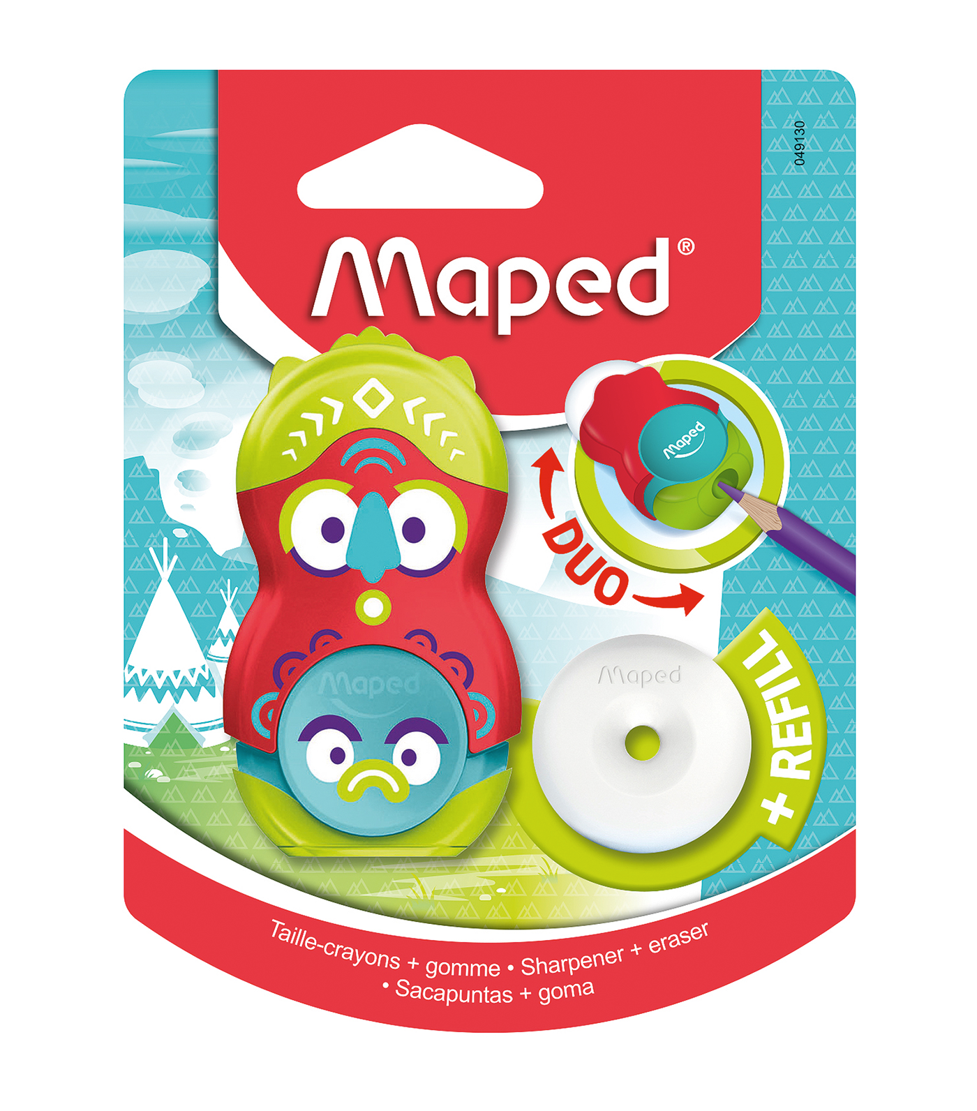 Loopy Duo Sharpener + Eraser Fancy