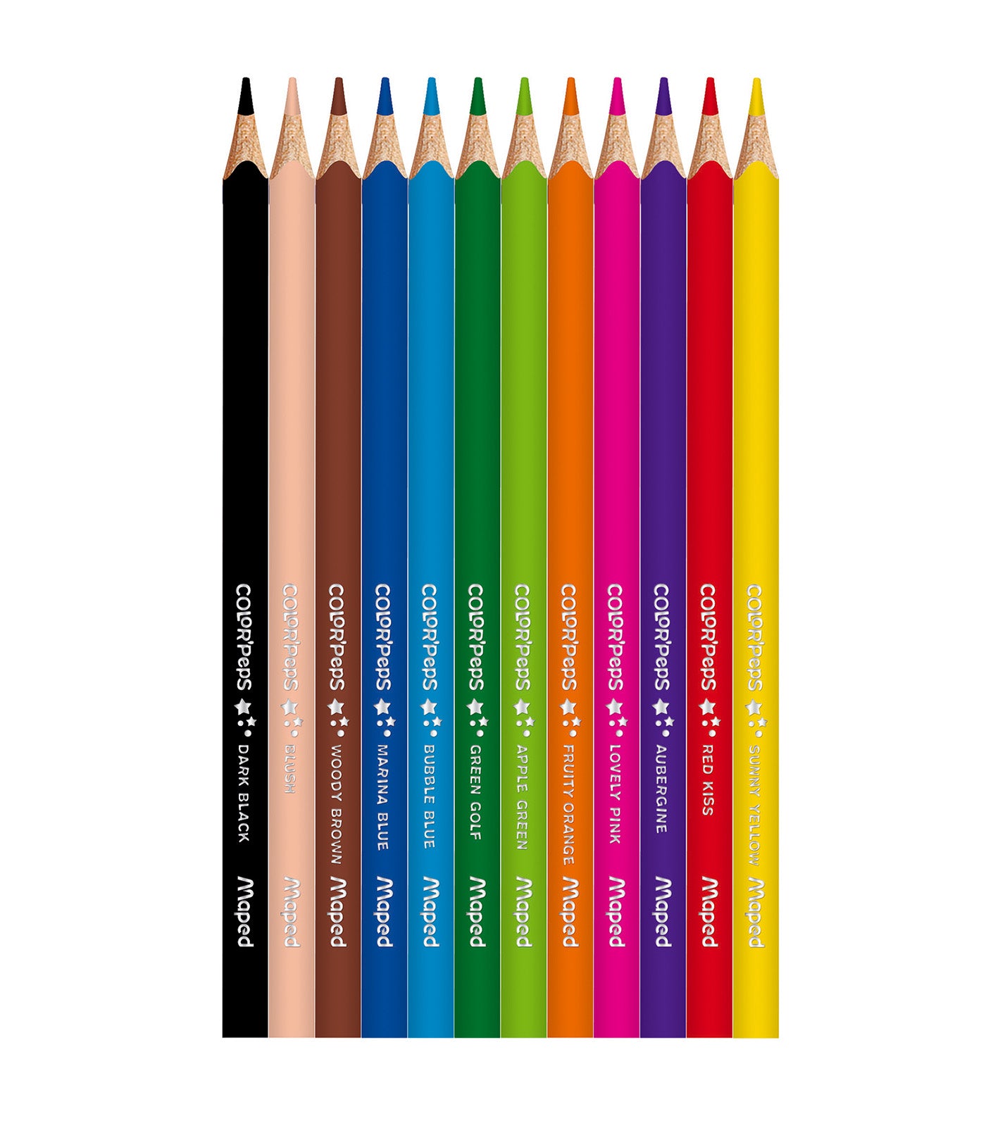 Color'Peps Star Colored Pencils with Sharpener x 12