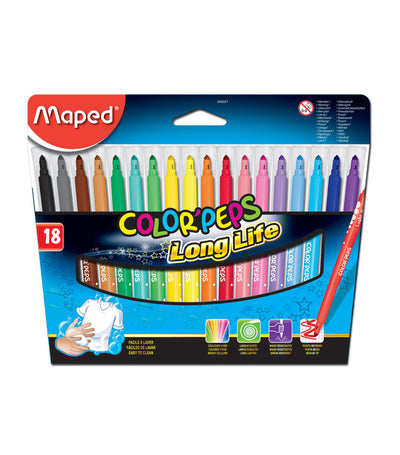 Color'Peps Long Life Colored Markers x 18
