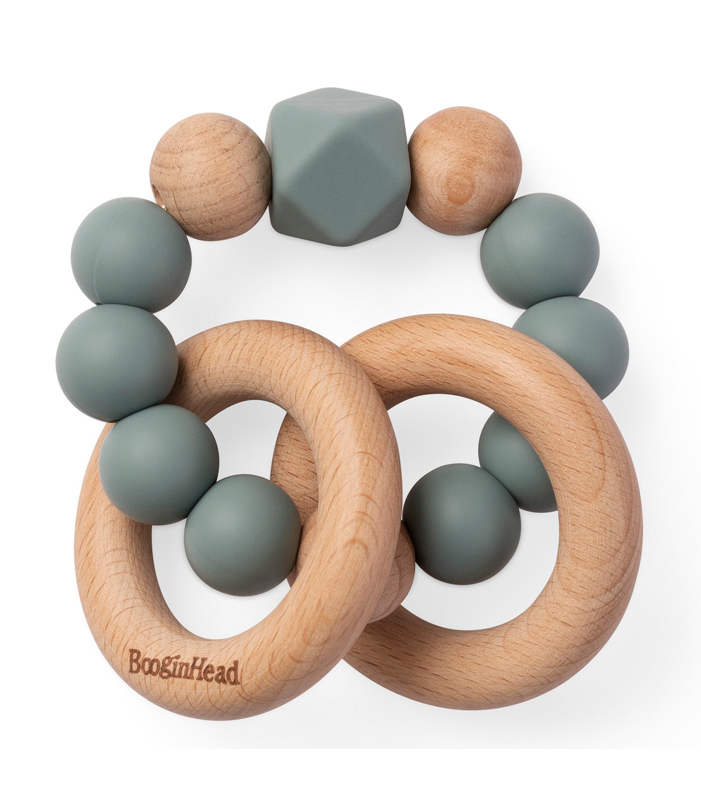 Beaded Silicone Wood Teething Rings