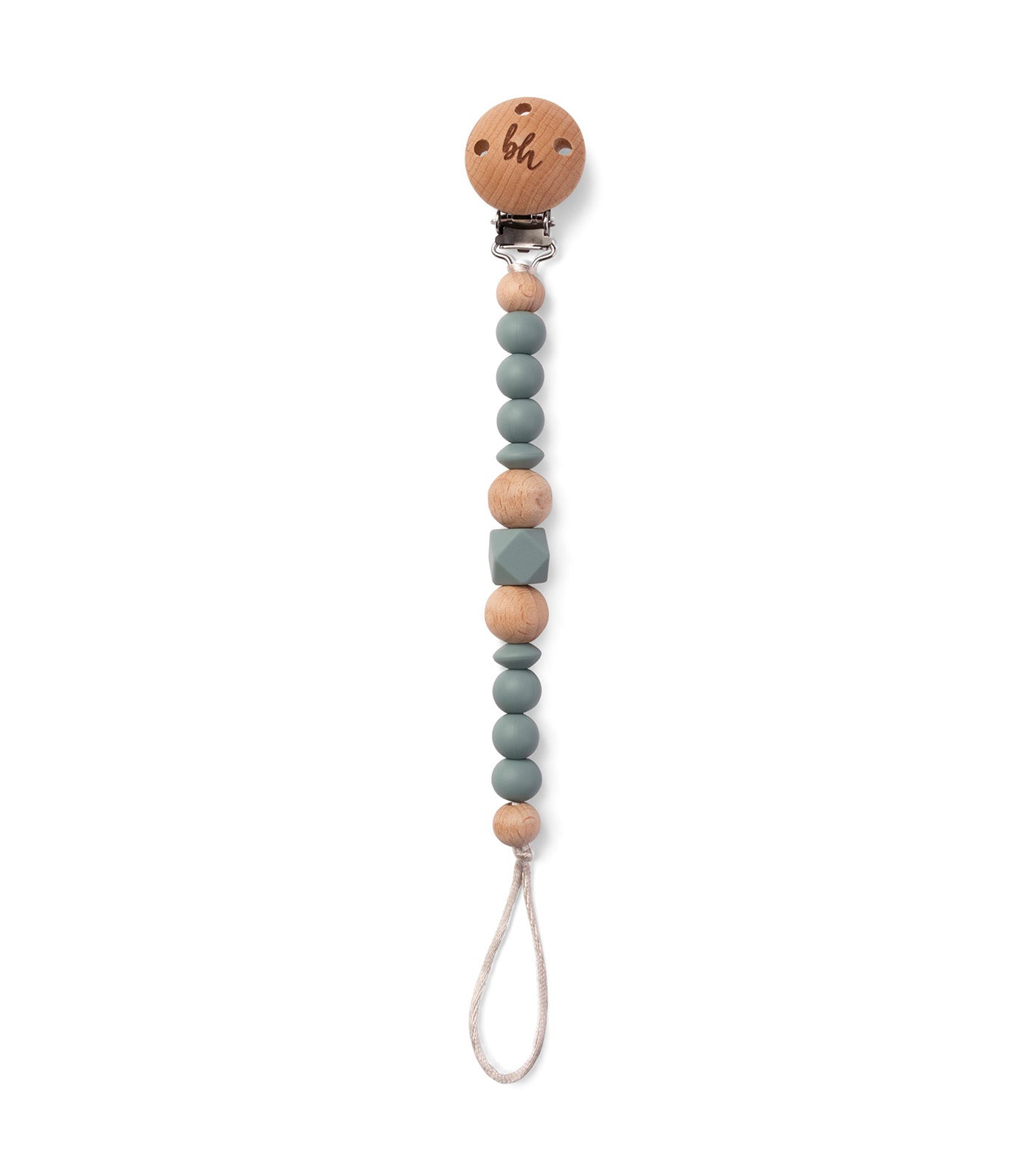 PaciGrip Silicone and Wood Beaded Teething Clip