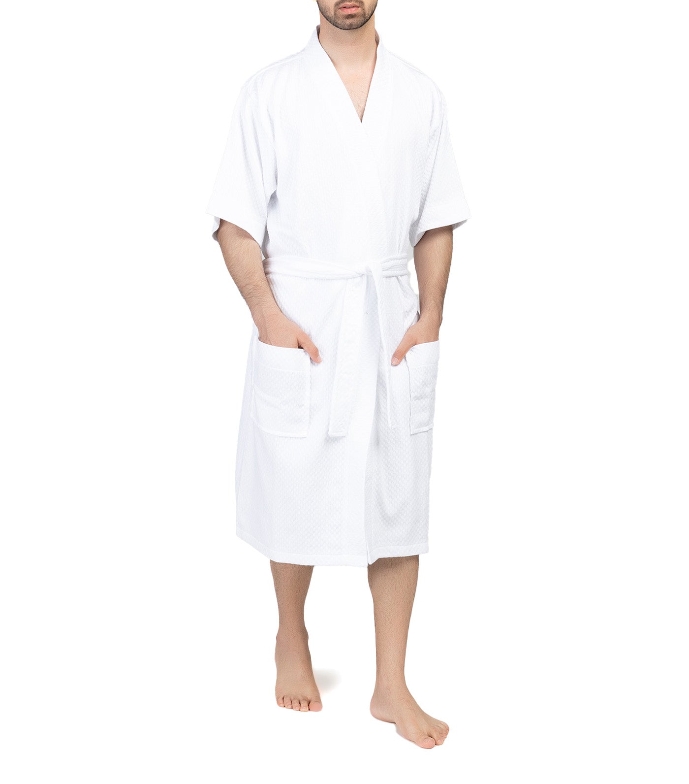 Honeycomb Robe for Male - White