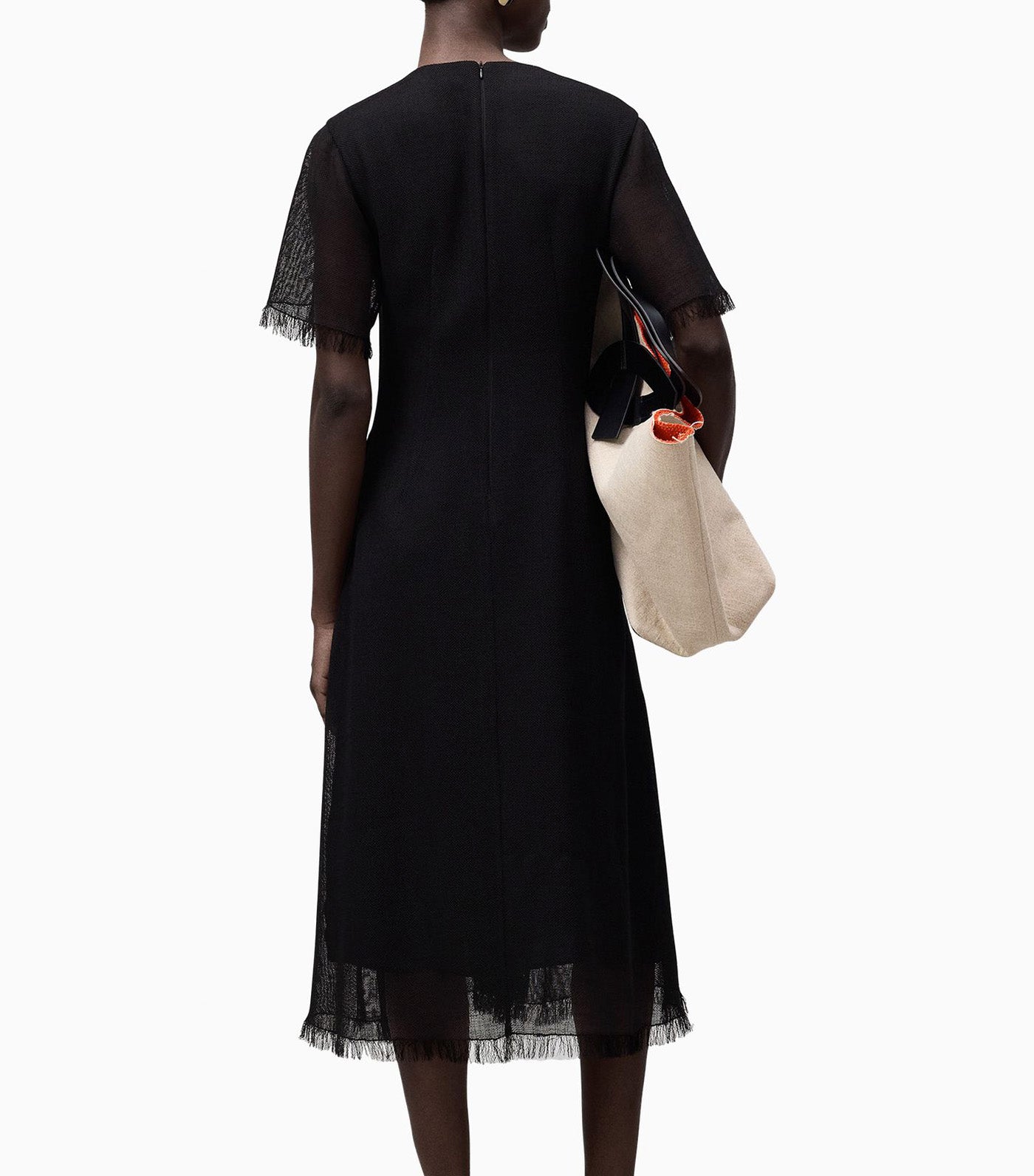 Frayed Edge Dress Black