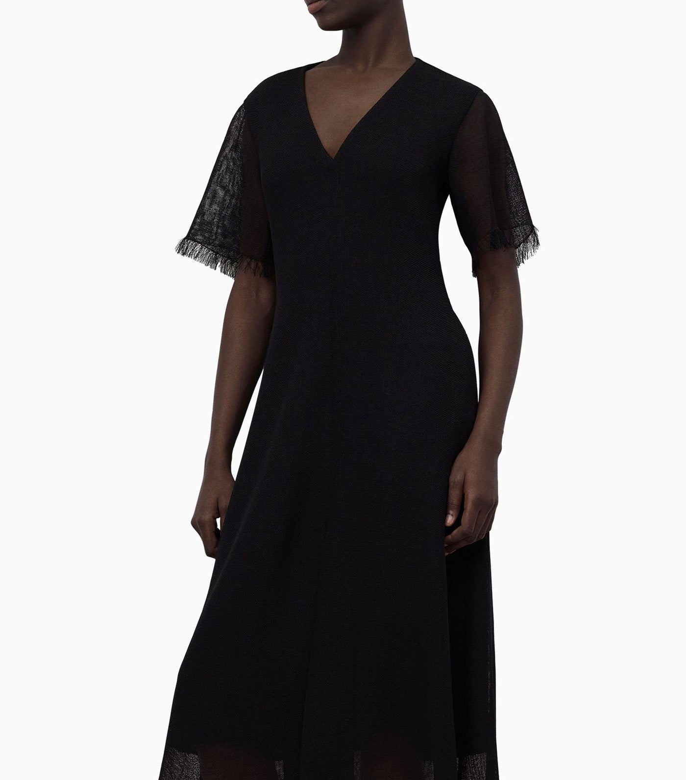 Frayed Edge Dress Black