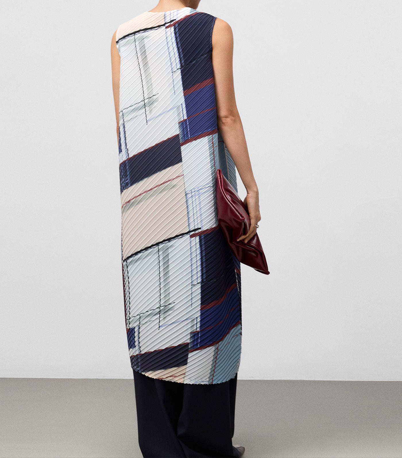 Recycled Polyester Printed Crinkle Dress Multicolor