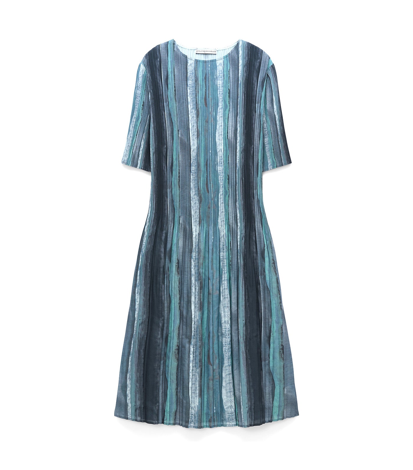 Printed Crinkle A-Line Dress Multicolor