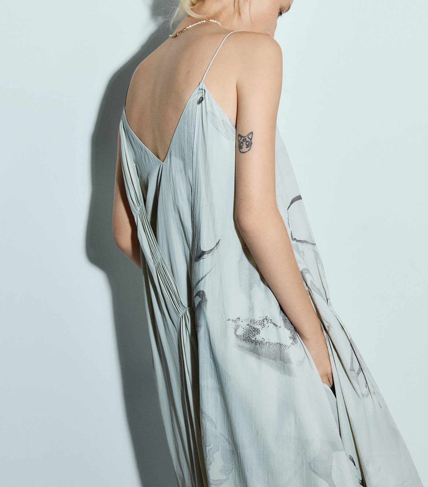 Combined Slip Light Dress Light Blue