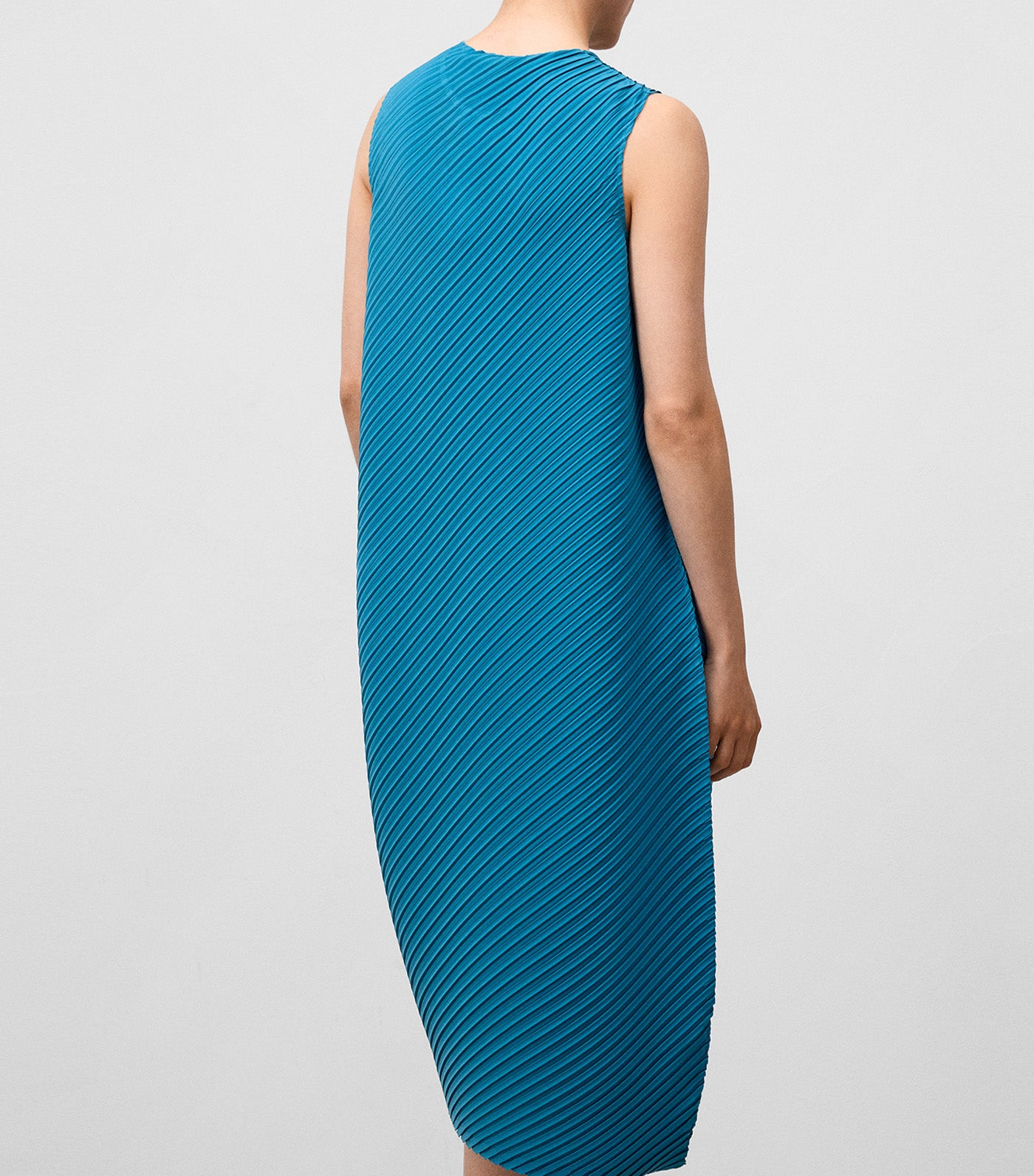 Recycled Polyester Crinkle Dress Blue