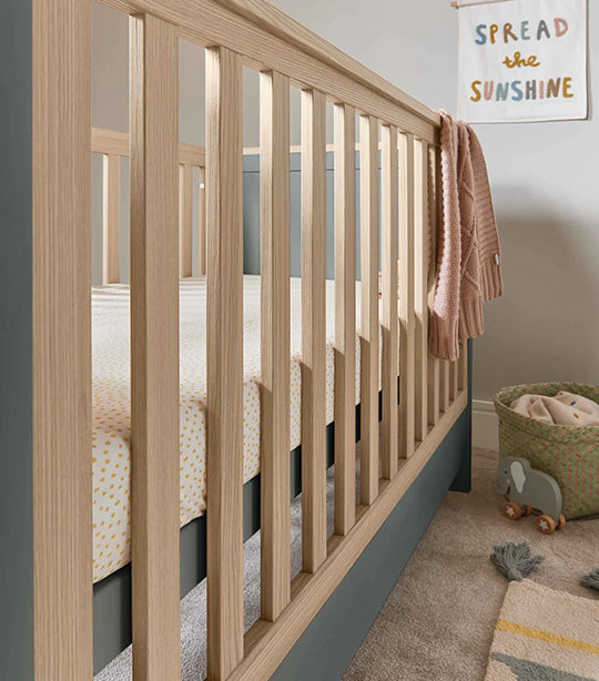 Harwell Baby Cotbed - Grey/Natural
