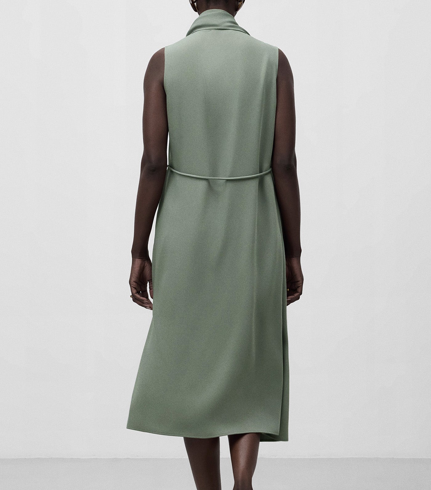Double-Front Midi Dress Bottle Green