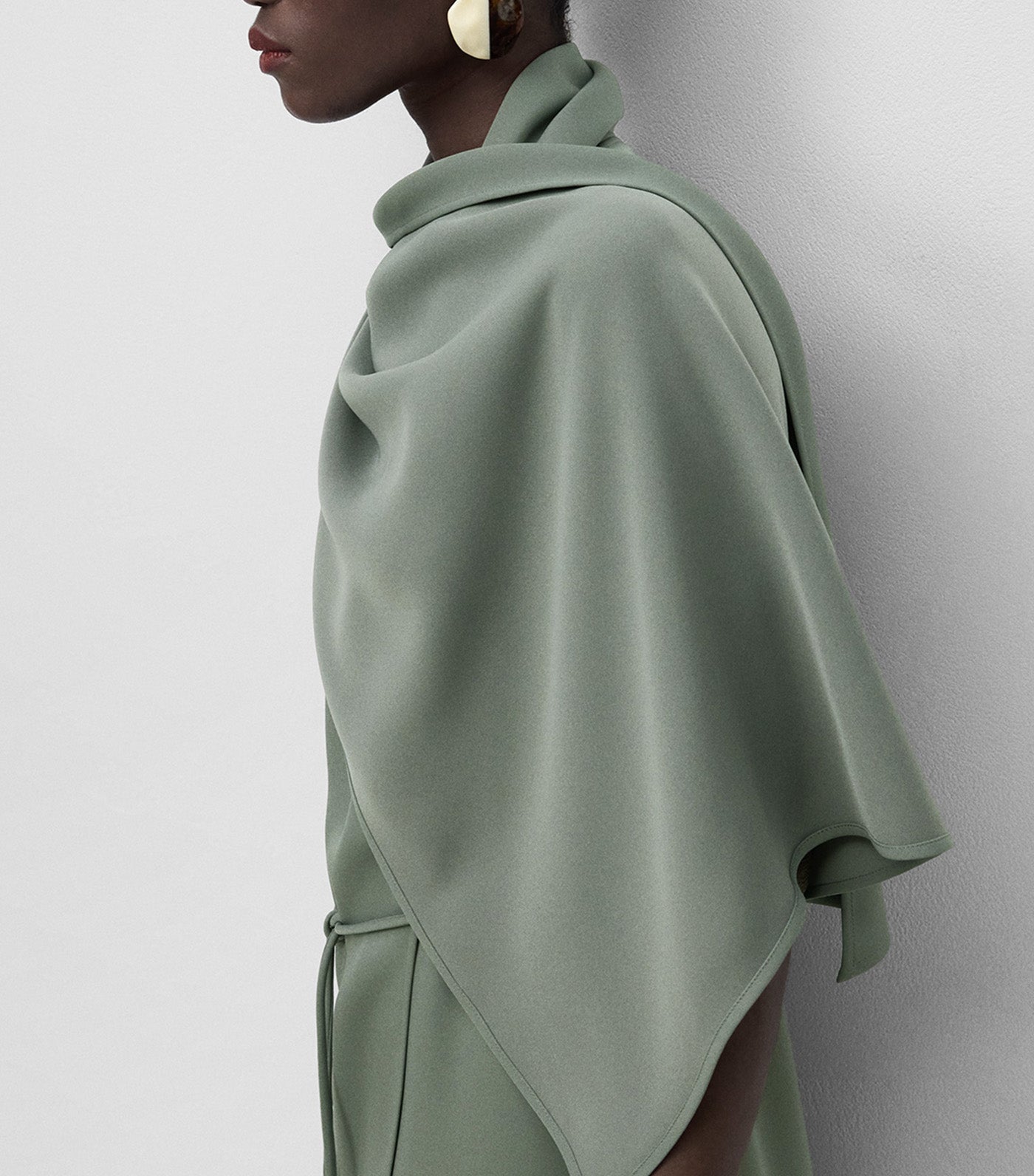 Double-Front Midi Dress Bottle Green