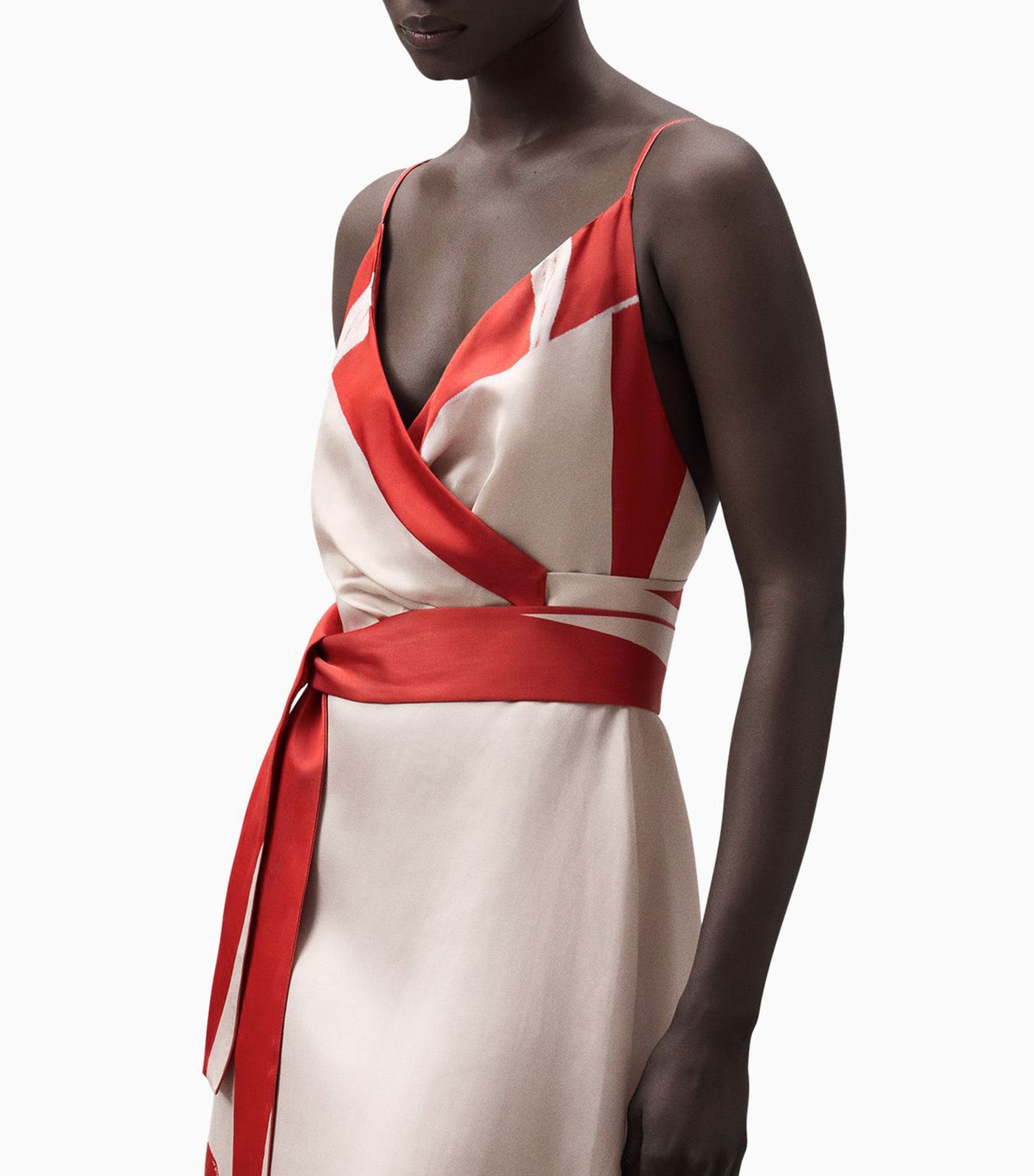 Printed Long Dress Gray/Black/Red Stamped