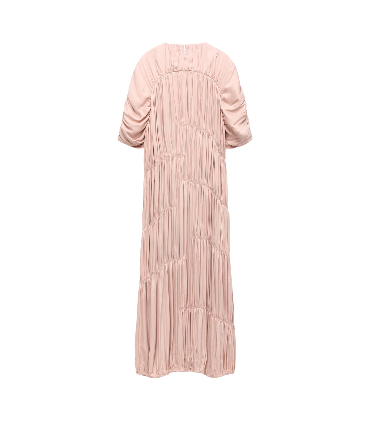 Short Sleeve Ruched Dress Light Pink