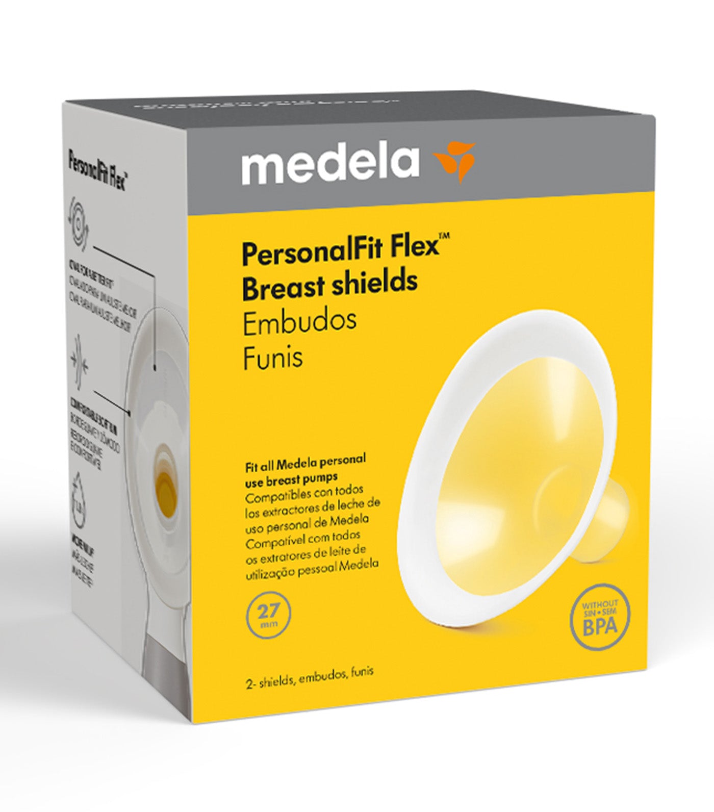 Medela 2-Piece PersonalFit Flex™ Breast Shield 27mm White