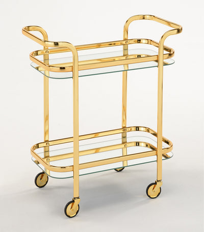 Sonnac Oval Gold-Plated Steel Serving Cart