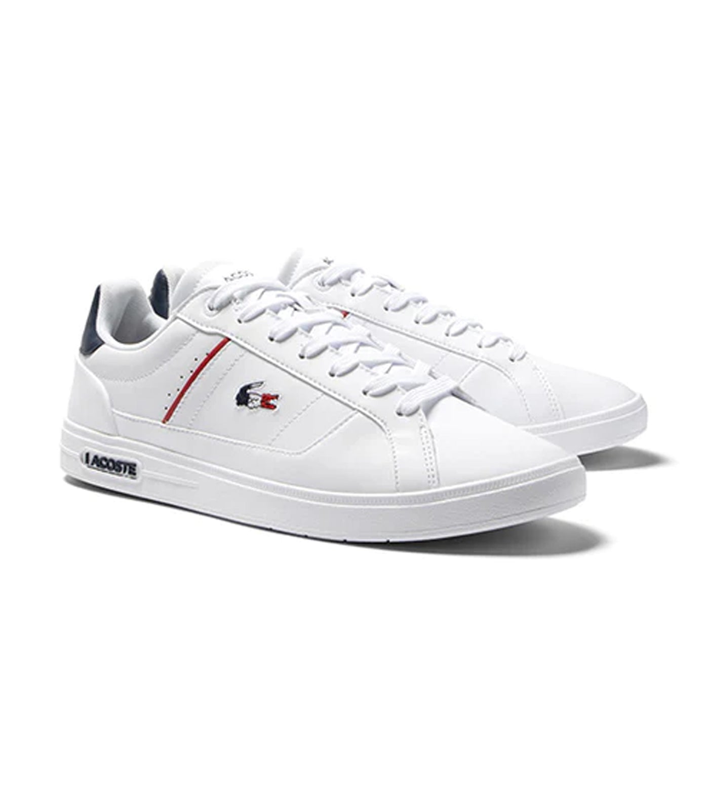 Men's Europa Pro Leather Heel Pop Sneakers White/Navy/Red