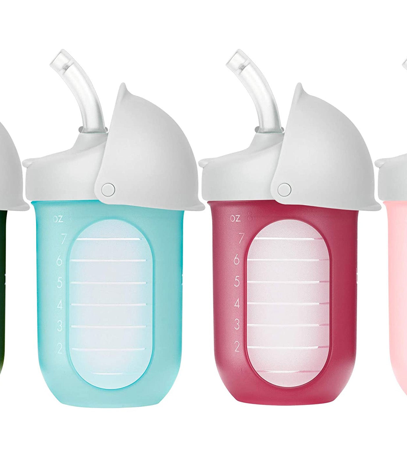 NURSH Silicone Straw Conversion Tops 2-Pack White