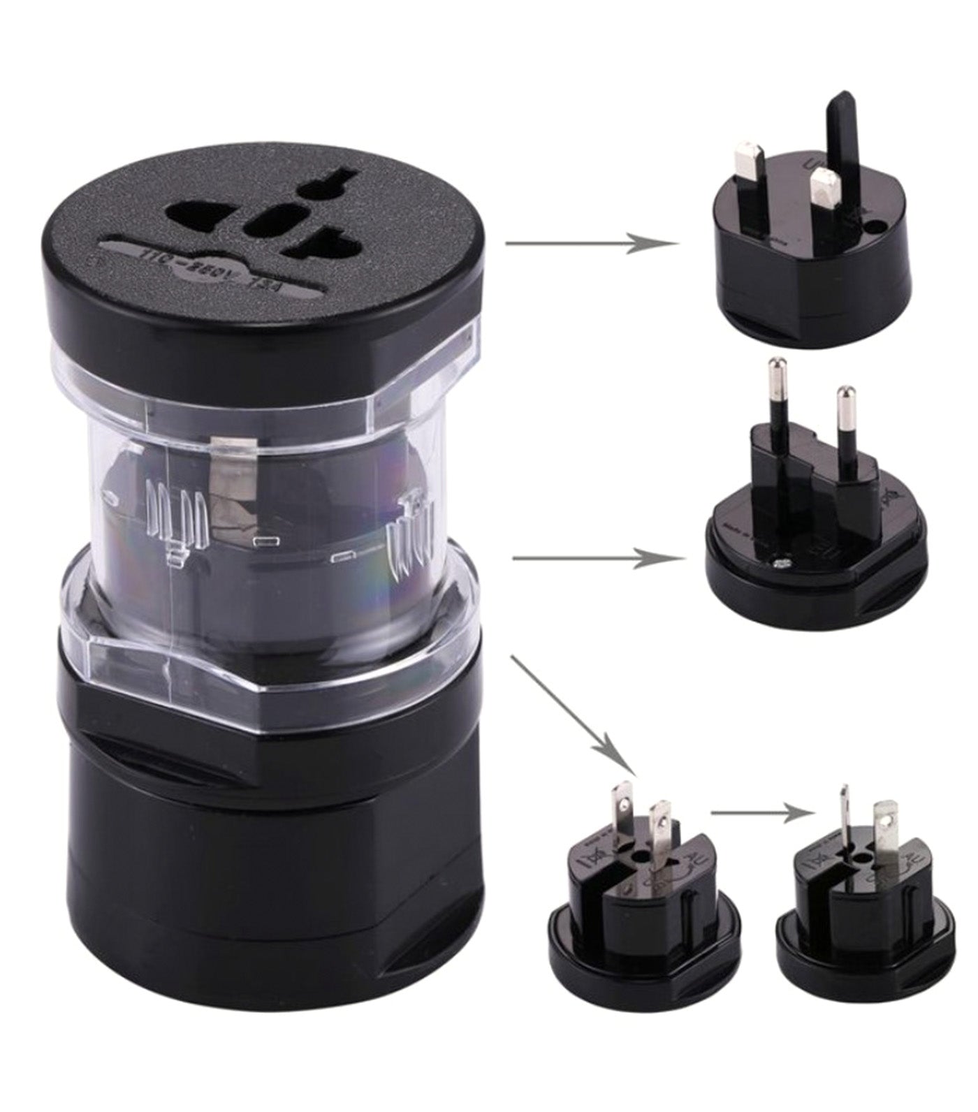 4-in-1 Travel Adaptor Black