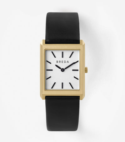 Virgil Leather Band Watch 26MM Gold and Black