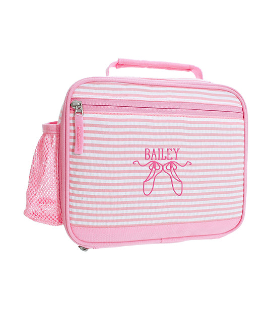 Mackenzie Bright Pink Seersucker Lunch Box