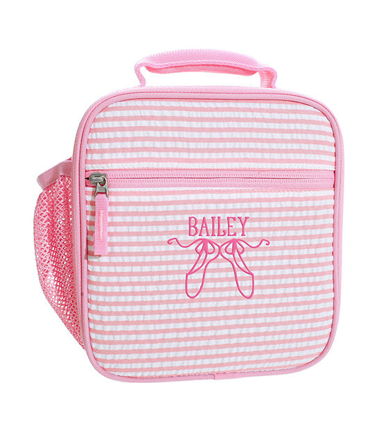 Mackenzie Bright Pink Seersucker Lunch Box