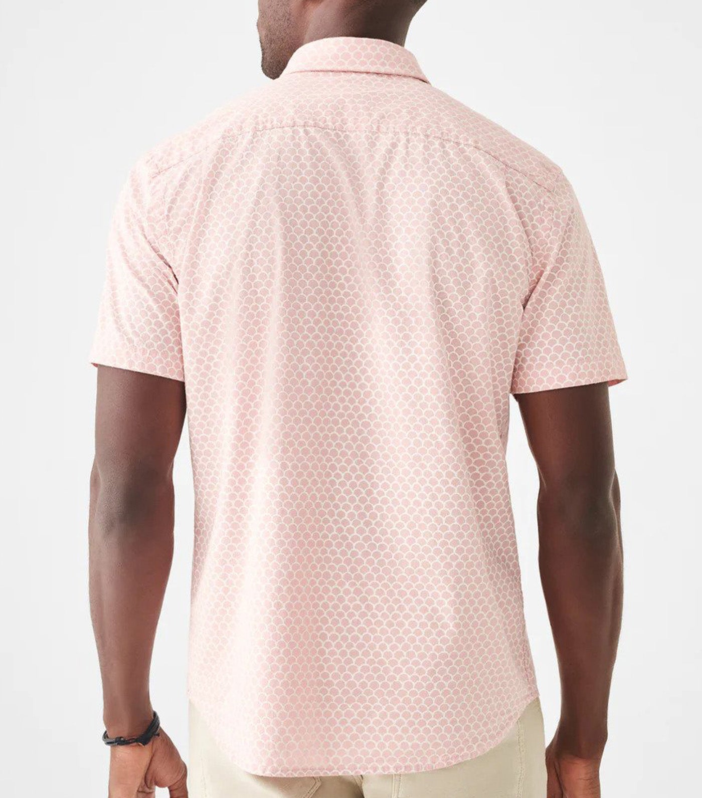Short Sleeve Stretch Playa Shirt Rose Fishscale