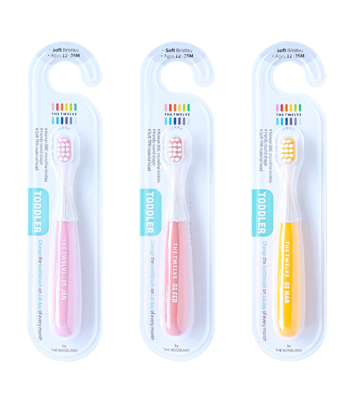 12-Piece Toddler Toothbrush Set - Pastel
