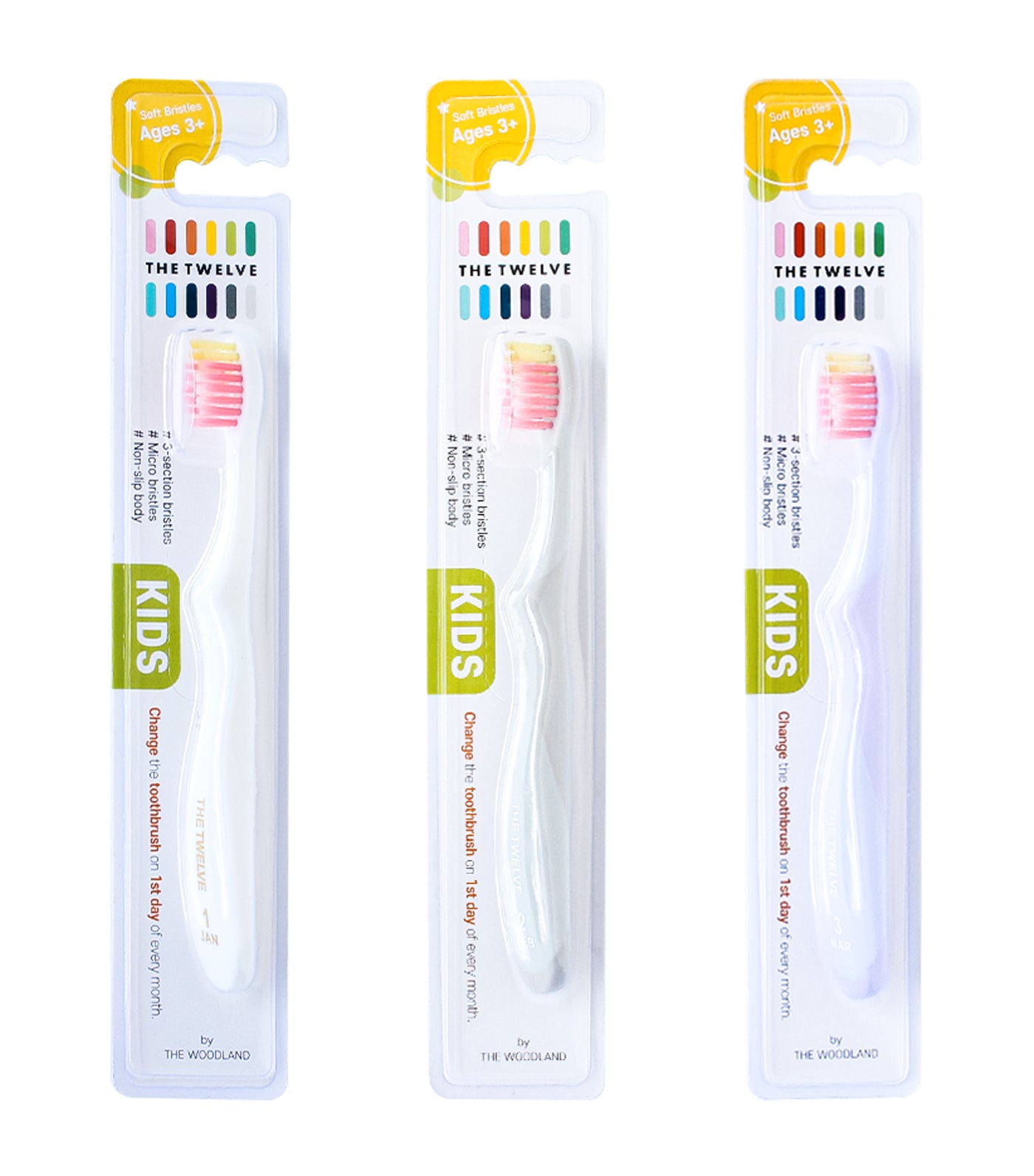 12-Piece Kids Toothbrush Set - Pastel