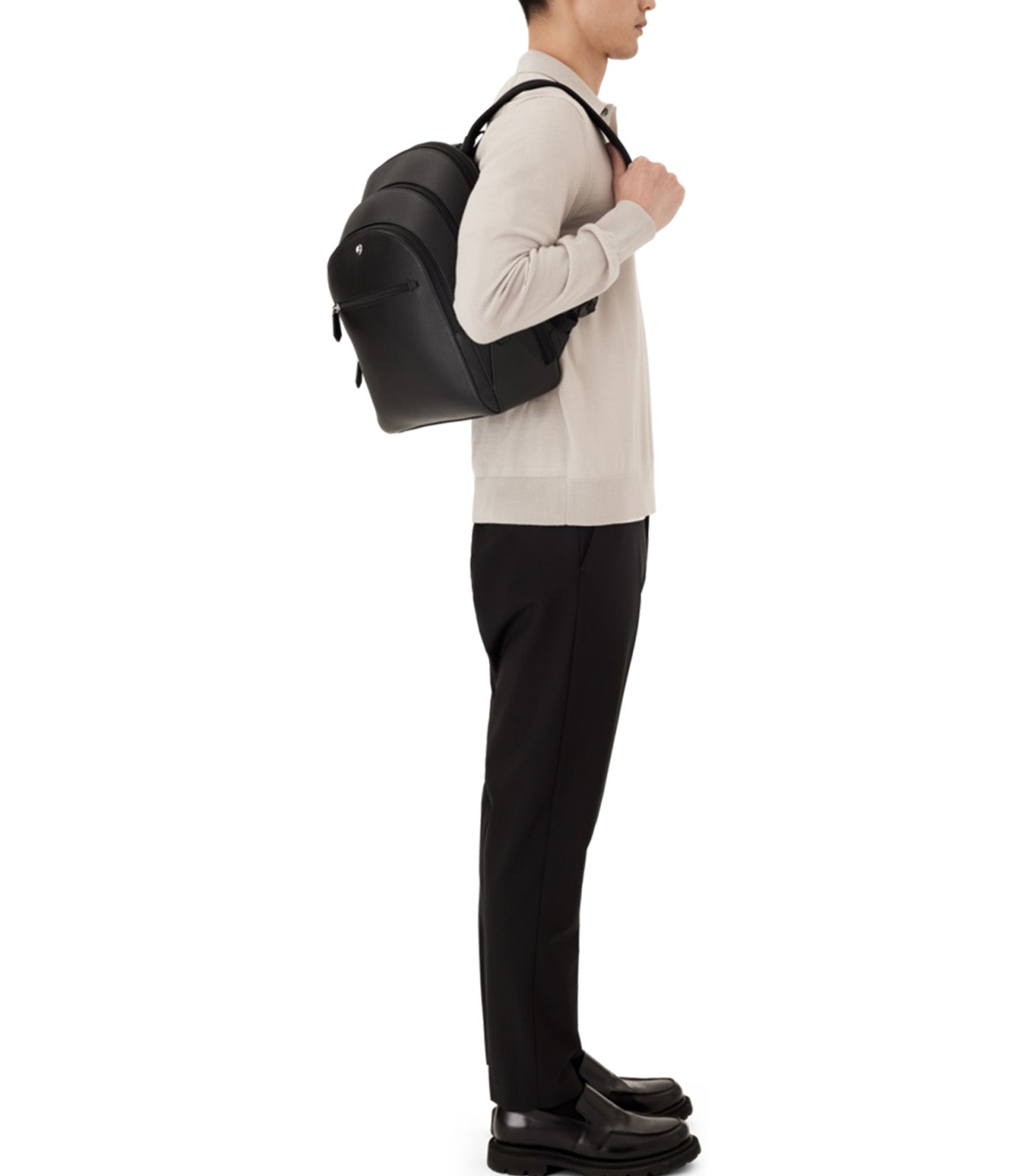 Sartorial Medium Backpack 3 Compartments Black