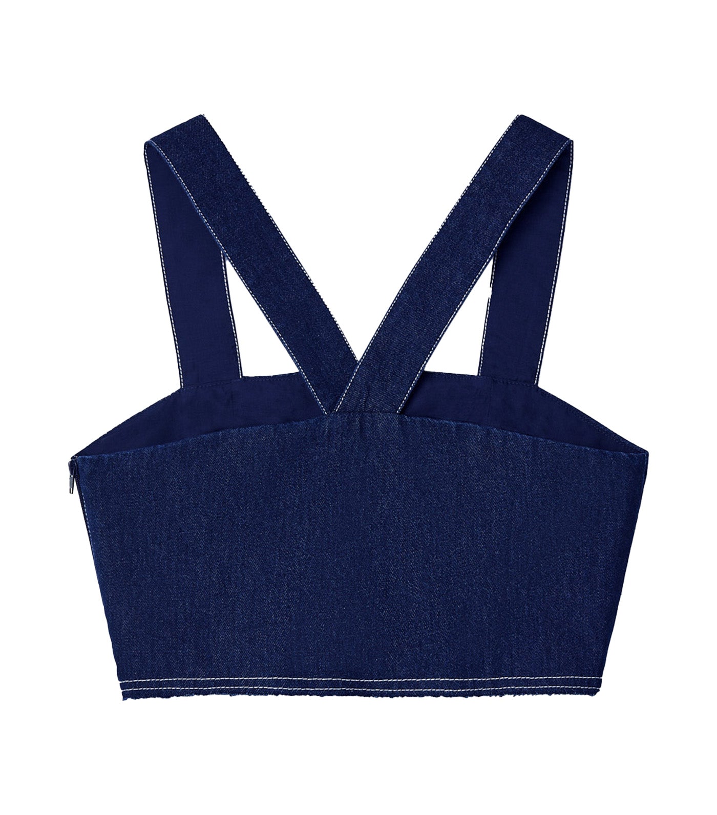 Denim Top with Contrasting Stitching Blue