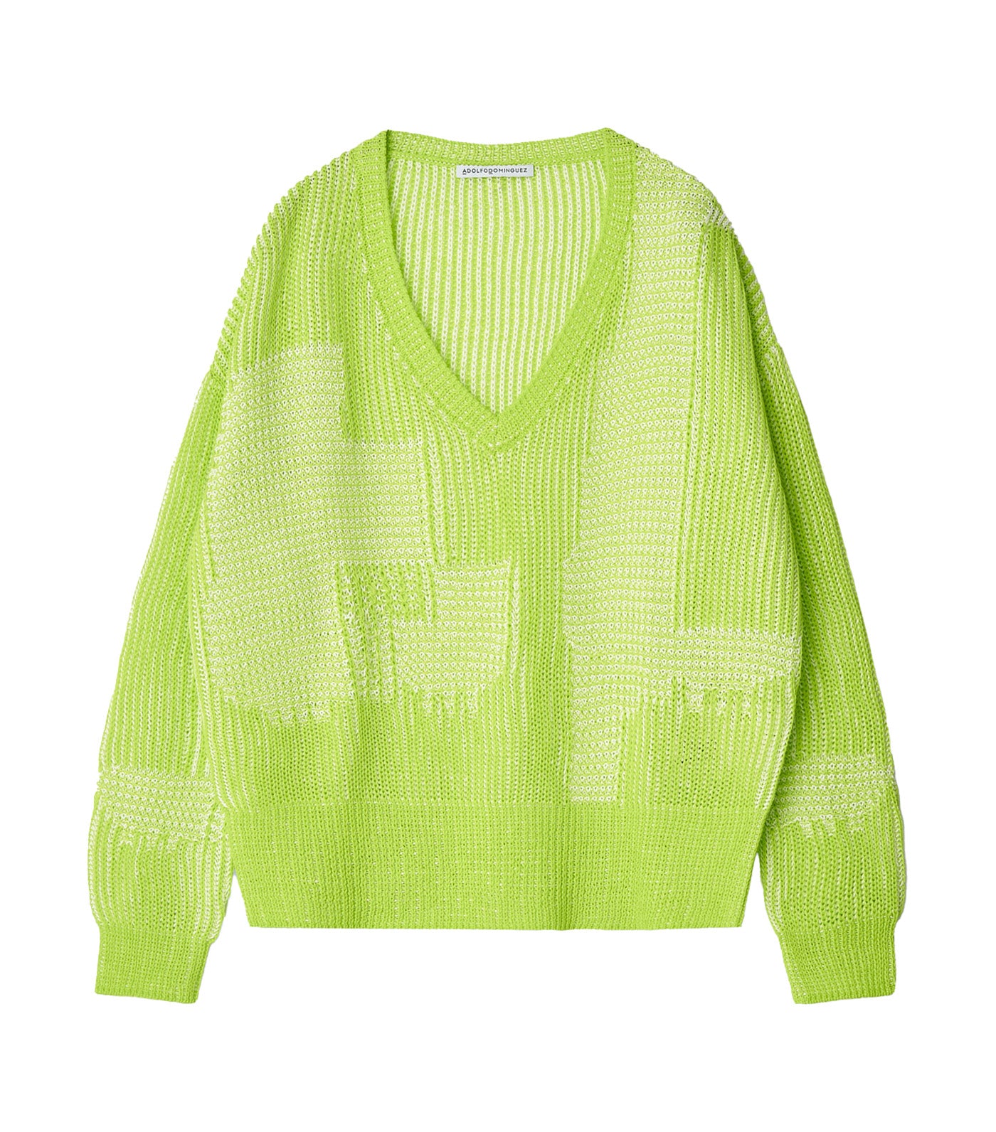 Jacquard V-Neckline Sweater Pistachio Green