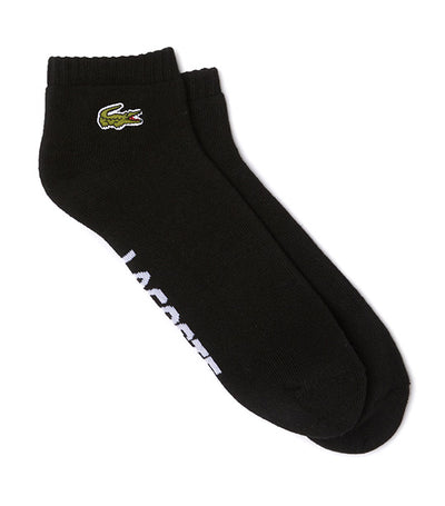Men's Branded Stretch Cotton Low-Cut Socks Black/White