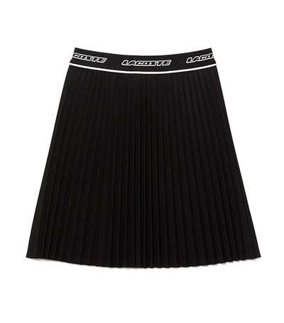 Women's Elasticised Waist Short Pleated Skirt Black
