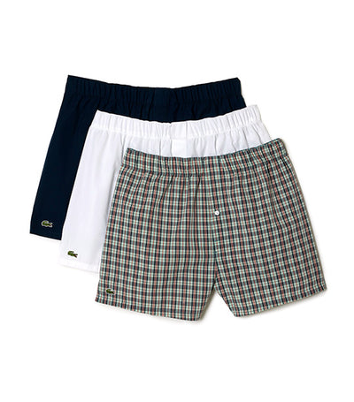 Men’s Slim Fit Organic Cotton Boxer Shorts Multicolor/Navy Blue/White