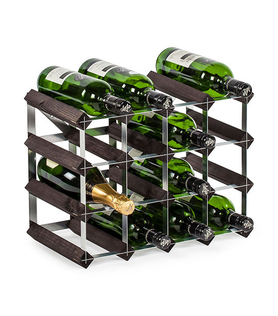 Traditional Wine Rack Co. Dark Oak Bottle Neck Wine Racks