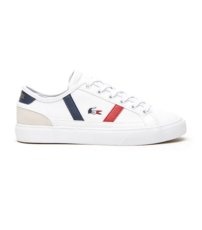 Women's Sideline Pro Leather Tricolor Sneakers White/Navy/Red