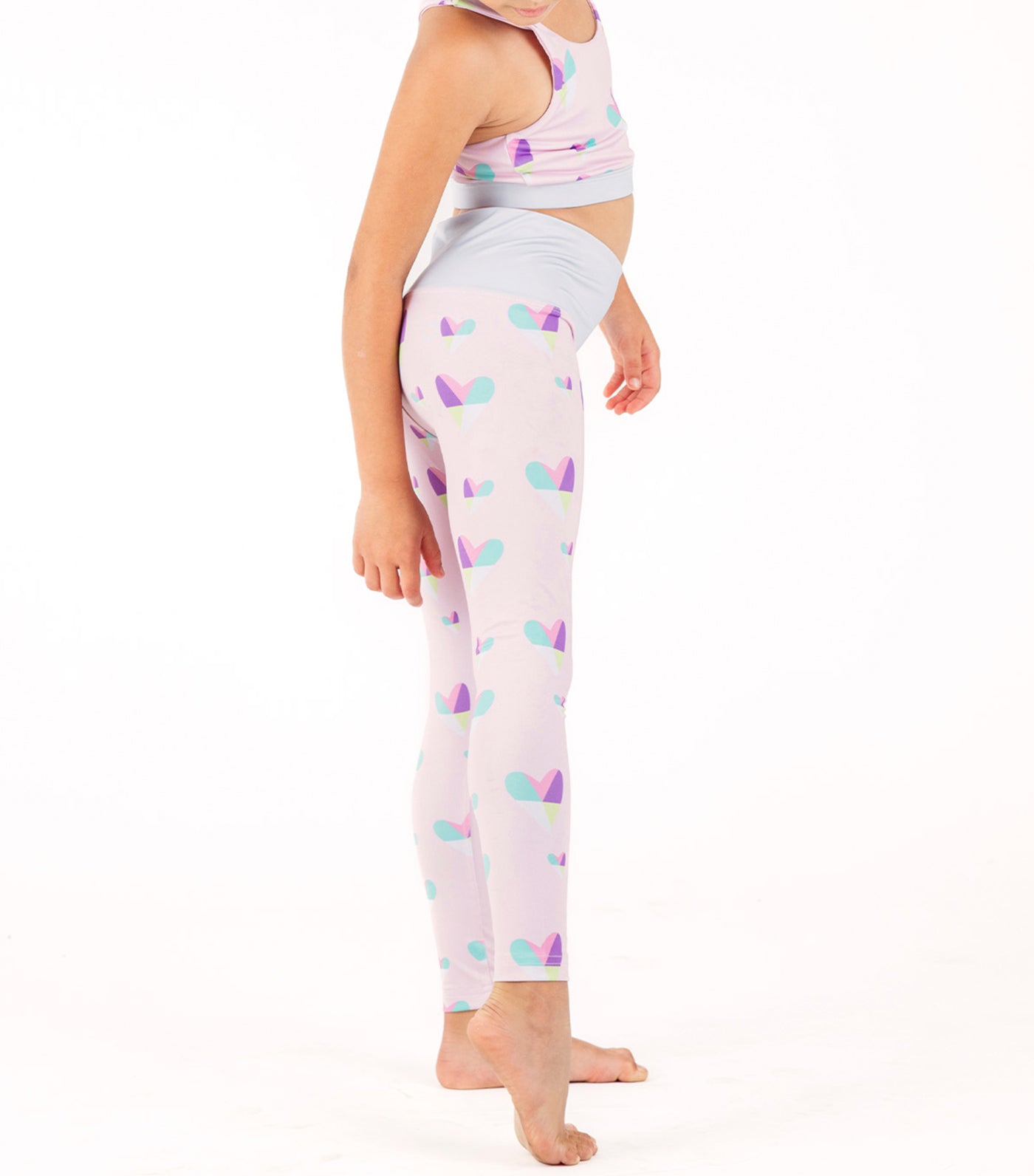 KOA Pale Pink Geometric Heart Leggings